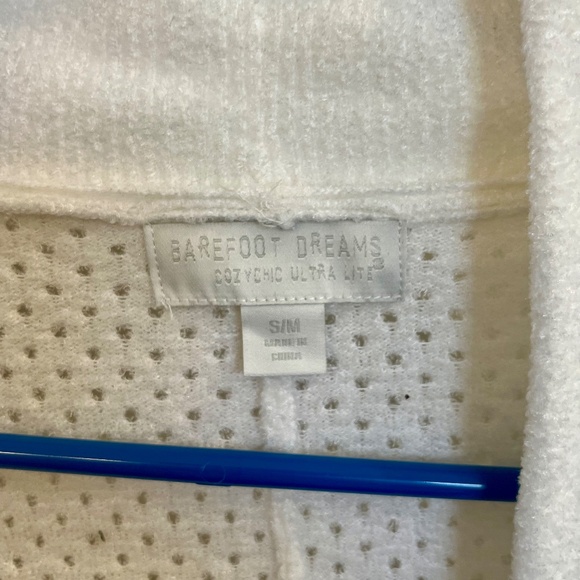 Barefoot Dreams CozyChic Ultra Lite Pointelle Cardigan Small/medium Sea Salt - Picture 3 of 6